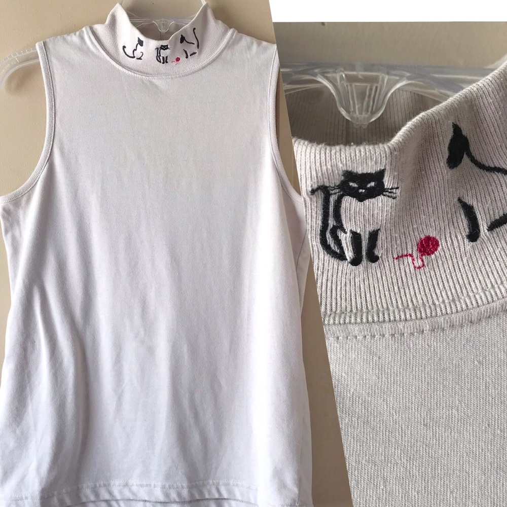 (DONATED) CHRISTOPHER & BANKS Cat Mock Neck Tank Top